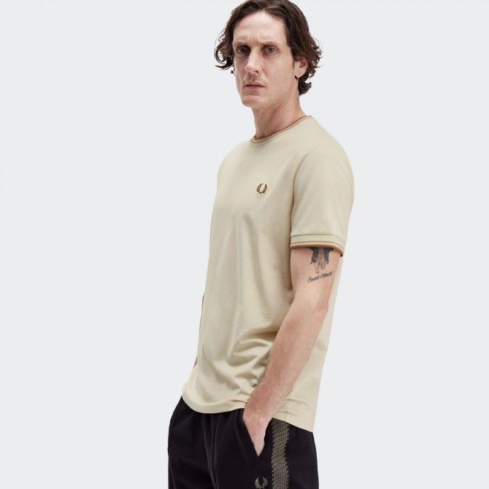 T-shirt com dupla borda Fred Perry M1588V