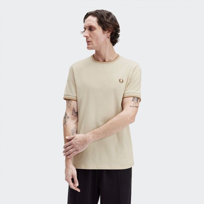 T-shirt com dupla borda Fred Perry M1588V