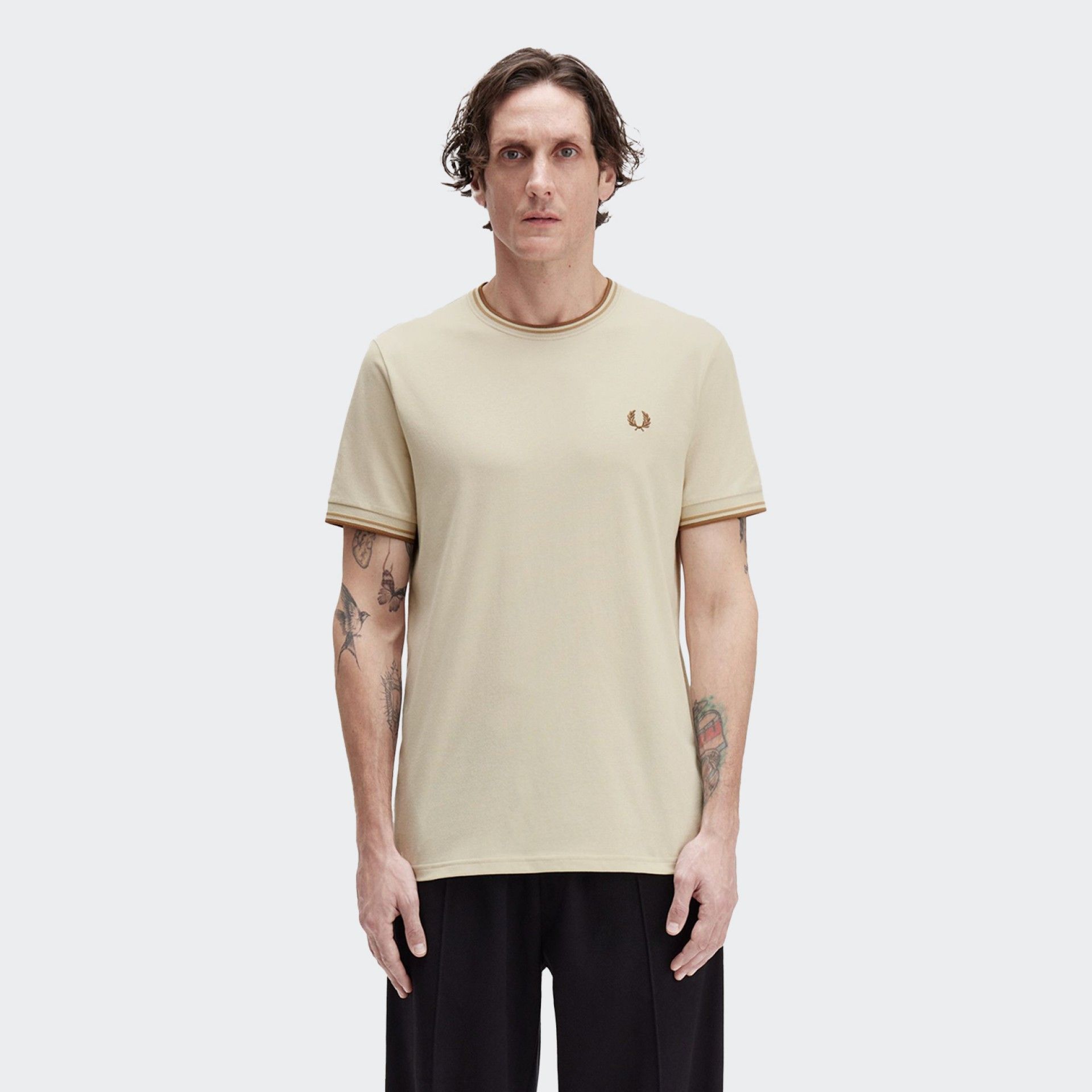 T-shirt com dupla borda Fred Perry M1588V