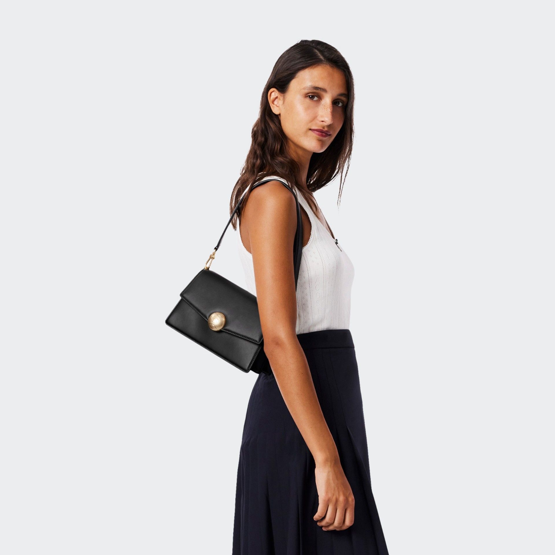 Bolso de cuero con solapa Tennis Bliss