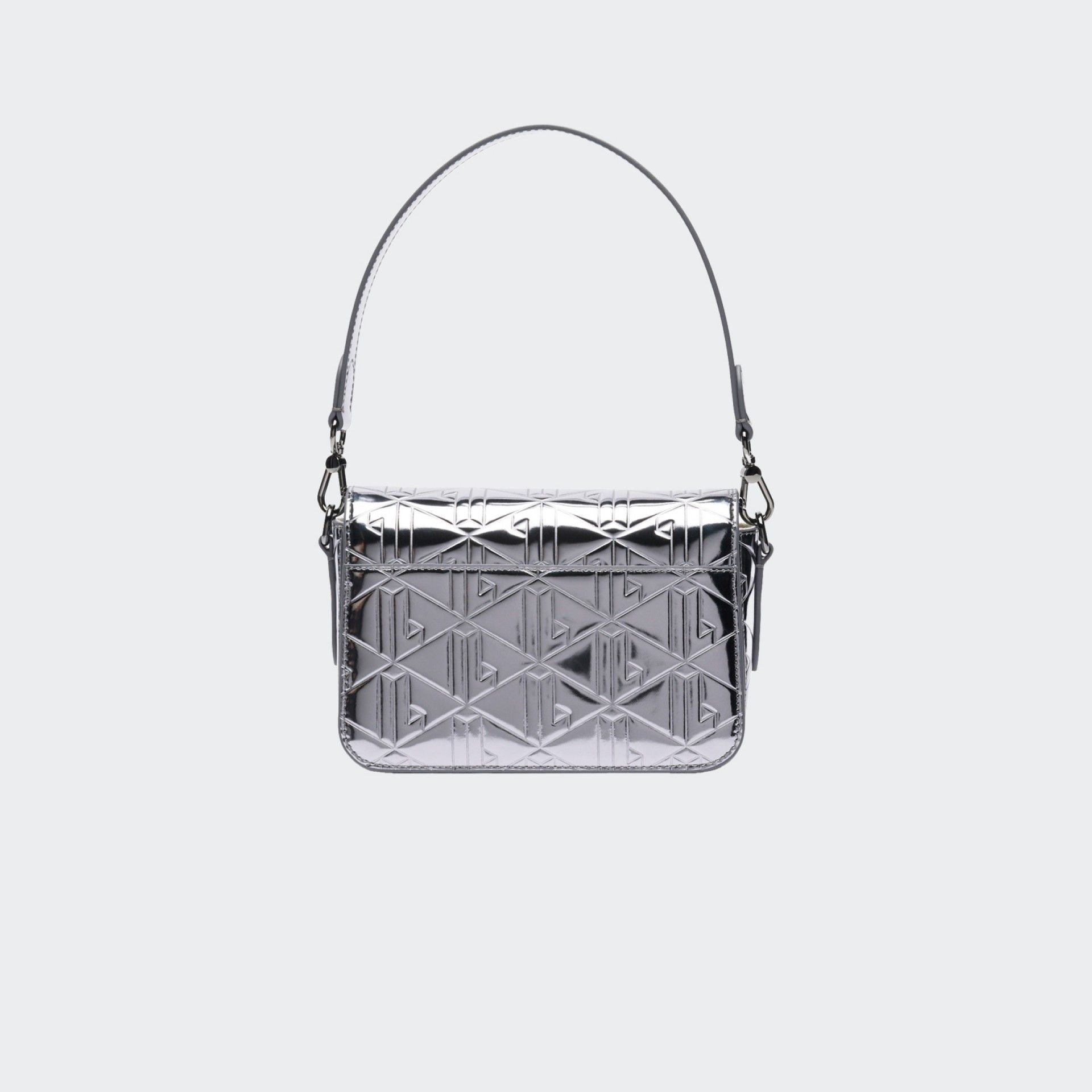 Bolso de hombro Lacoste gris metalizado