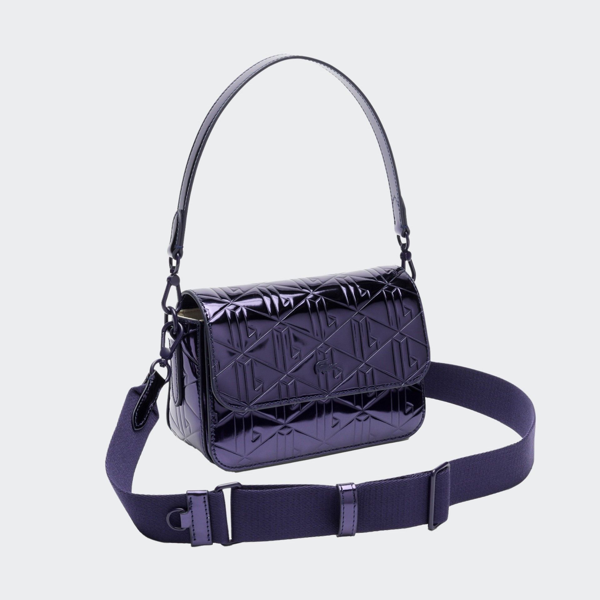 Lacoste Purple Metallic Shoulder Bag
