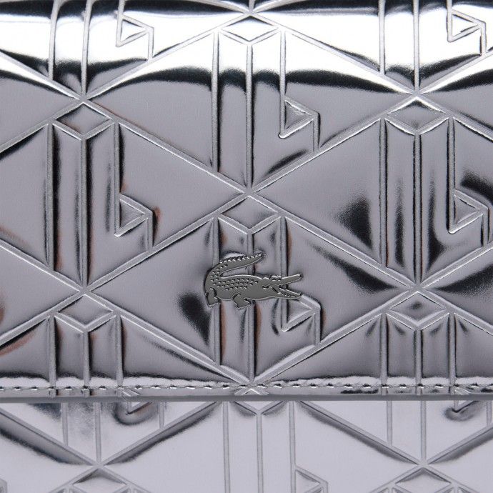 Sac � bandouli�re Lacoste gris m�tallis�