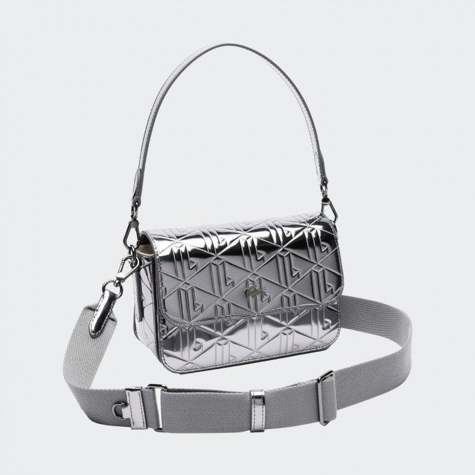 Sac � bandouli�re Lacoste gris m�tallis�