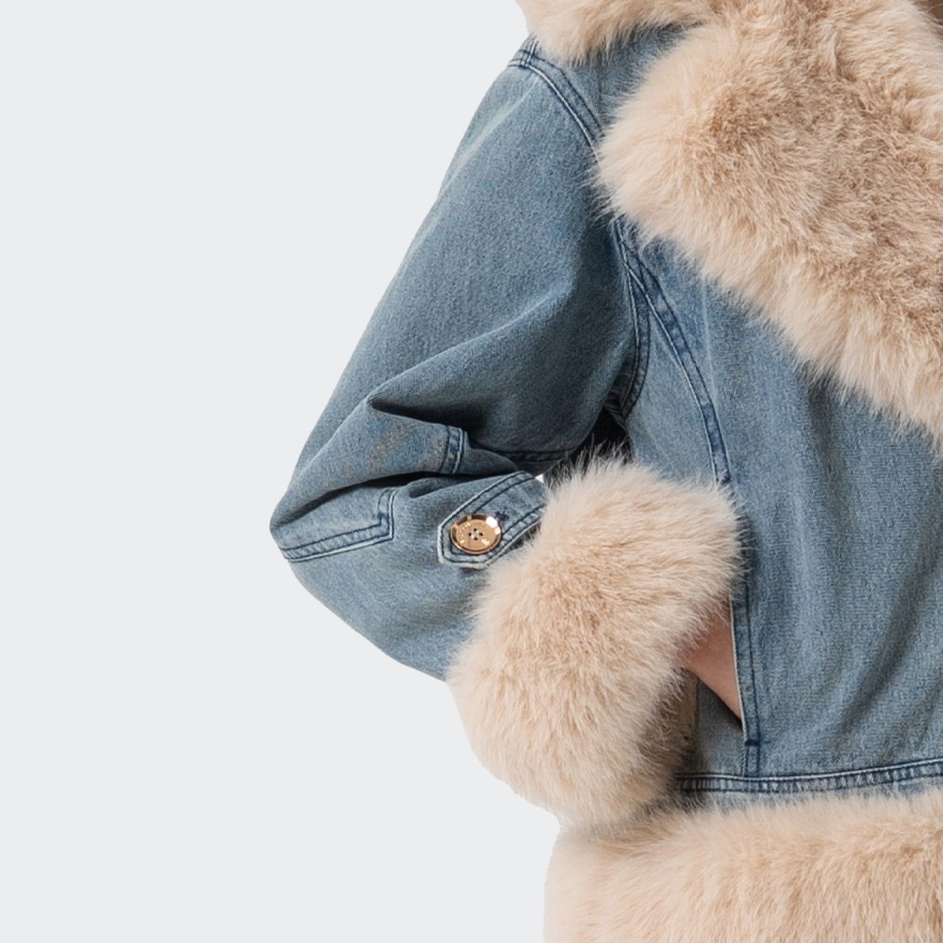 Casaco denim oversize de lavagem vintage Fracomina