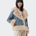 Casaco denim oversize de lavagem vintage Fracomina Casaco denim oversize de lavagem vintage Fracomina