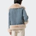 Casaco denim oversize de lavagem vintage Fracomina Casaco denim oversize de lavagem vintage Fracomina