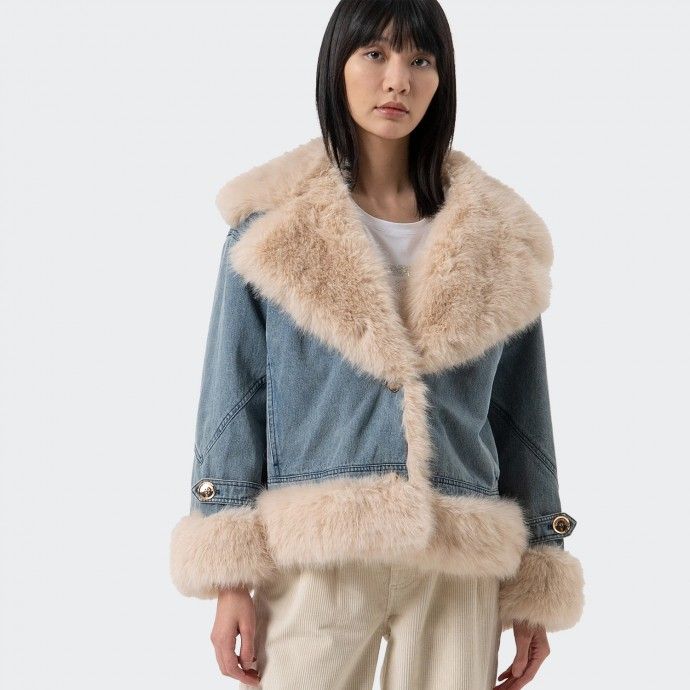 Casaco denim oversize de lavagem vintage Fracomina
