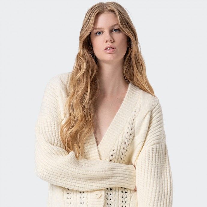 Casaco de Malha Oversize perfurado Fracomina