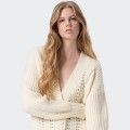 Casaco de Malha Oversize perfurado Fracomina Casaco de Malha Oversize perfurado Fracomina