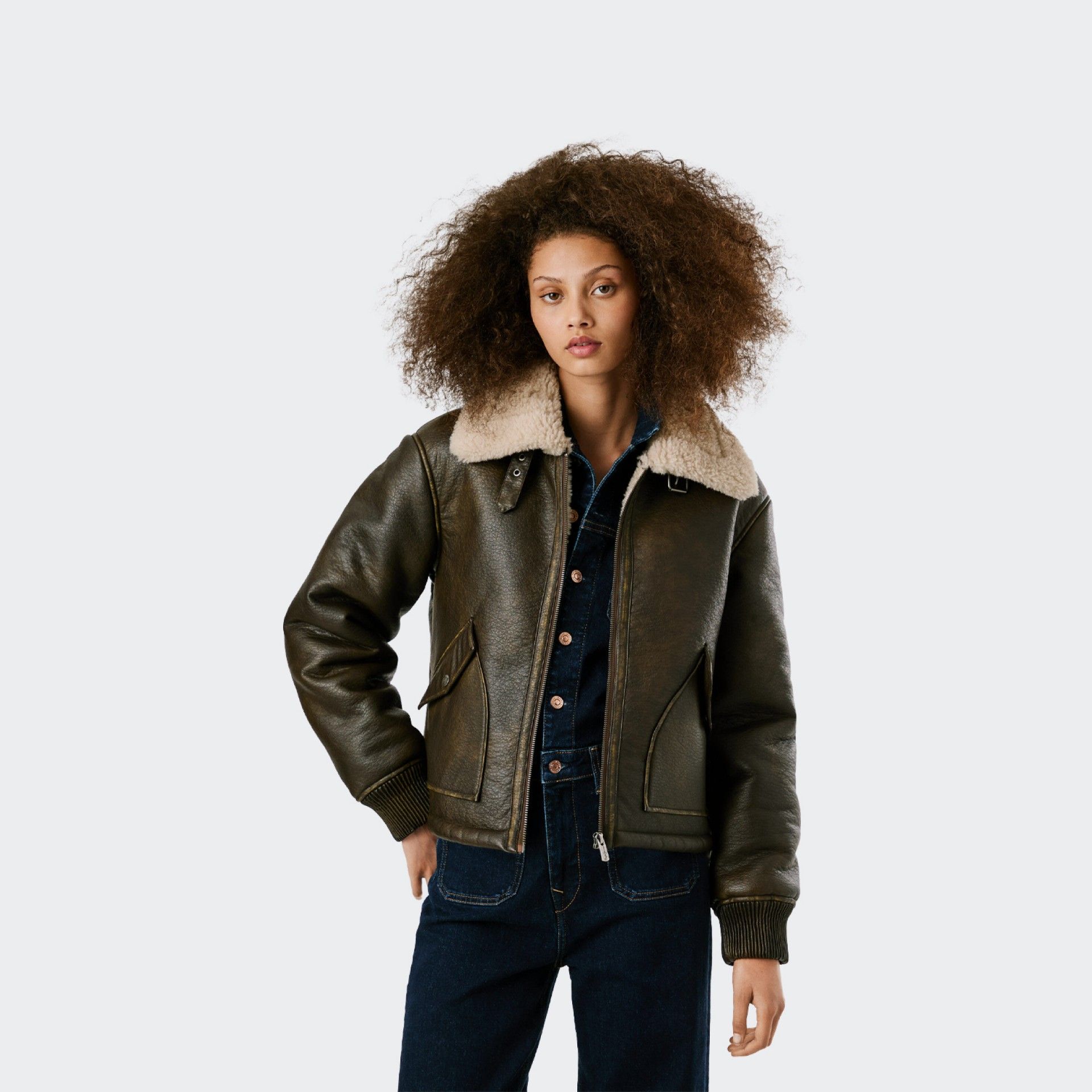 Chaqueta Bomber Efecto Cuero Pepe Jeans