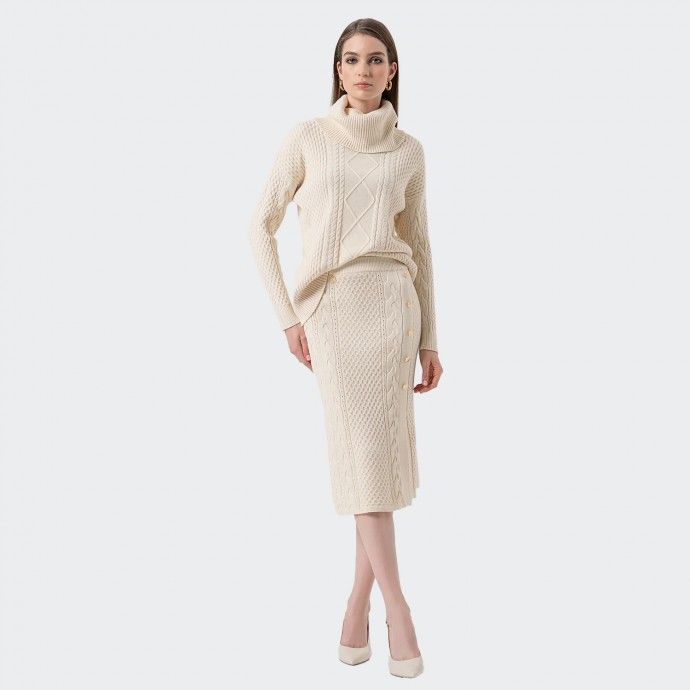 Saia midi de Malha Fracomina