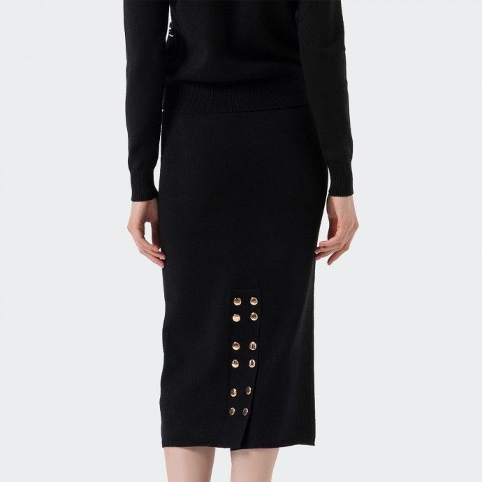 Fracomina Slim Fit Midi Knit Skirt