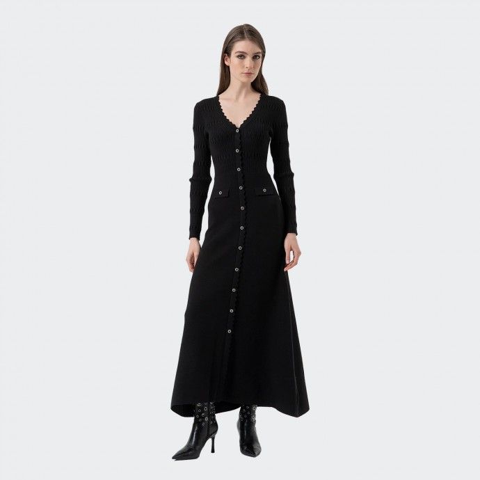 Vestido Comprido de Malha Slim Fit Fracomina