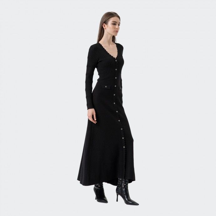 Vestido Comprido de Malha Slim Fit Fracomina