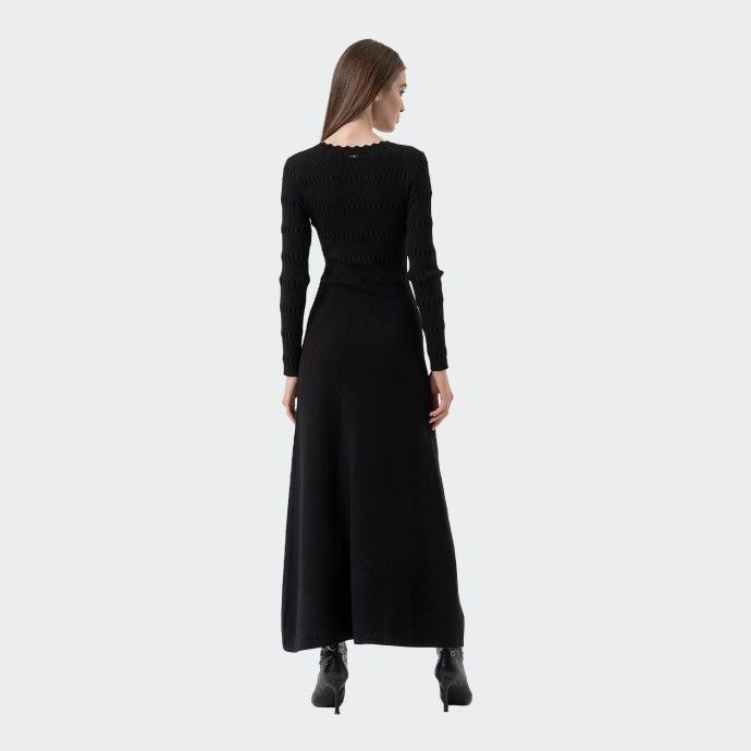 Vestido Comprido de Malha Slim Fit Fracomina