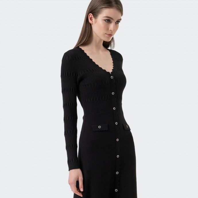 Vestido Comprido de Malha Slim Fit Fracomina