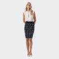 Slim fit knit skirt with Fracomina logo pattern