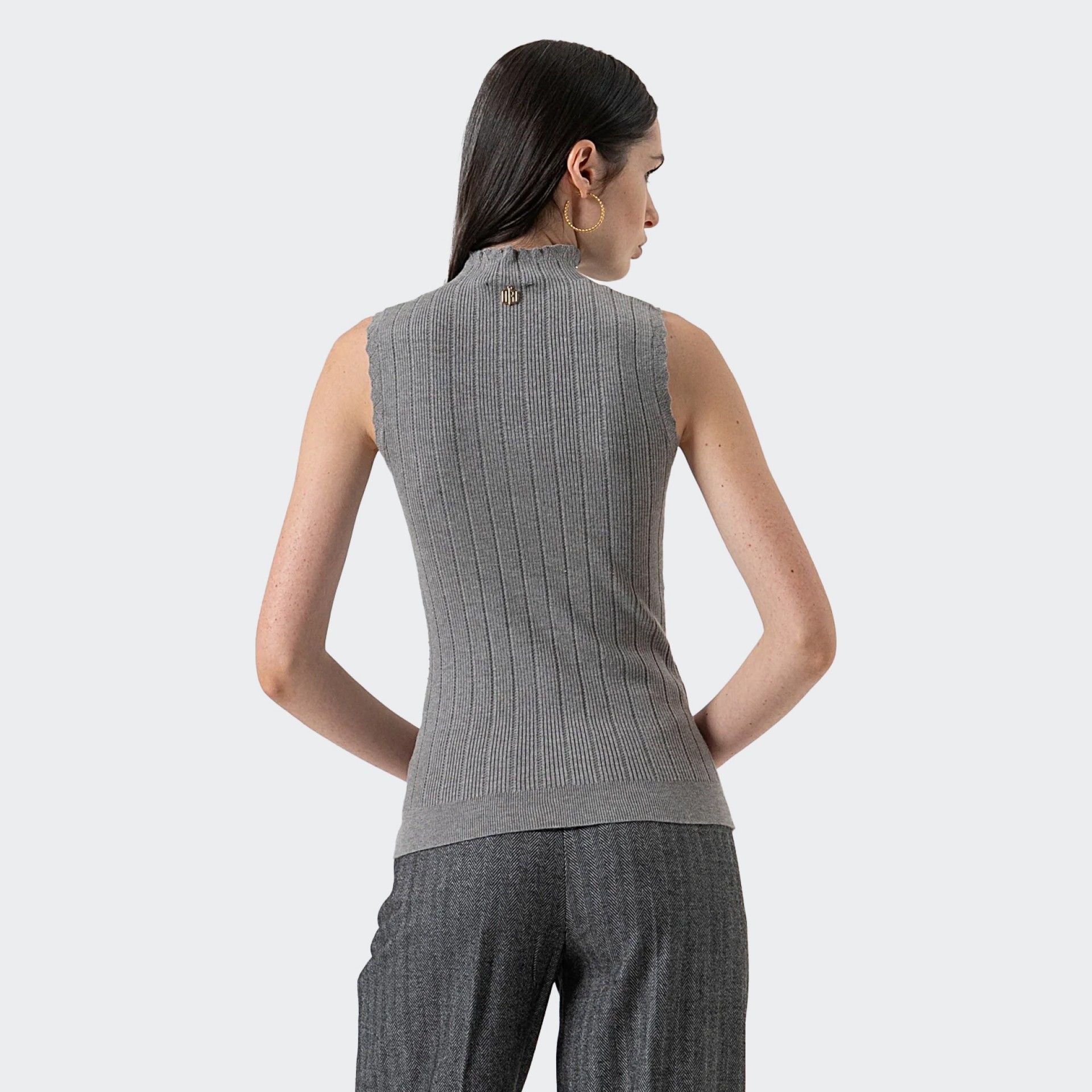 Top de malla con diamantes de imitación Fracomina