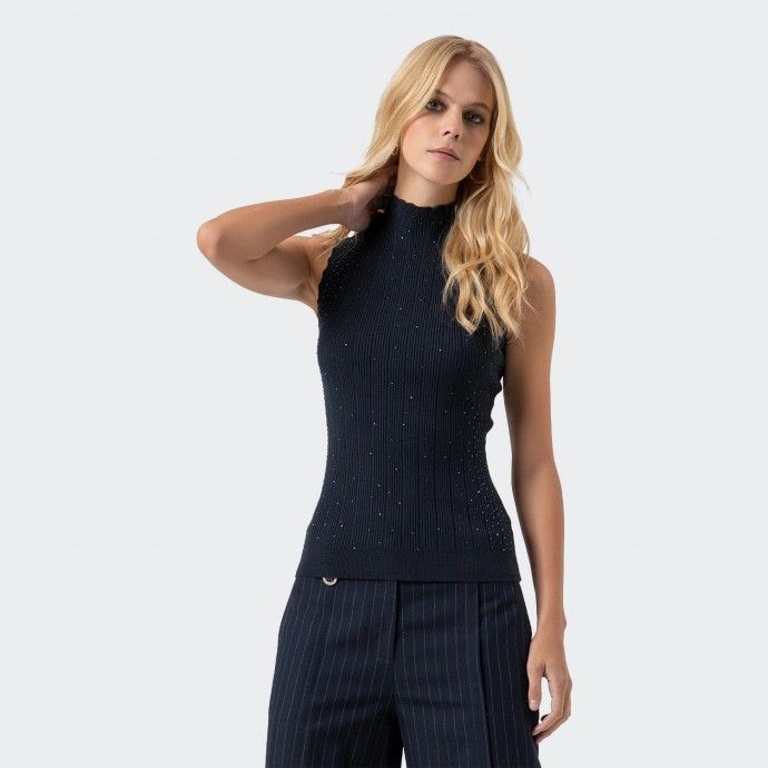 Top en maille avec strass Fracomina