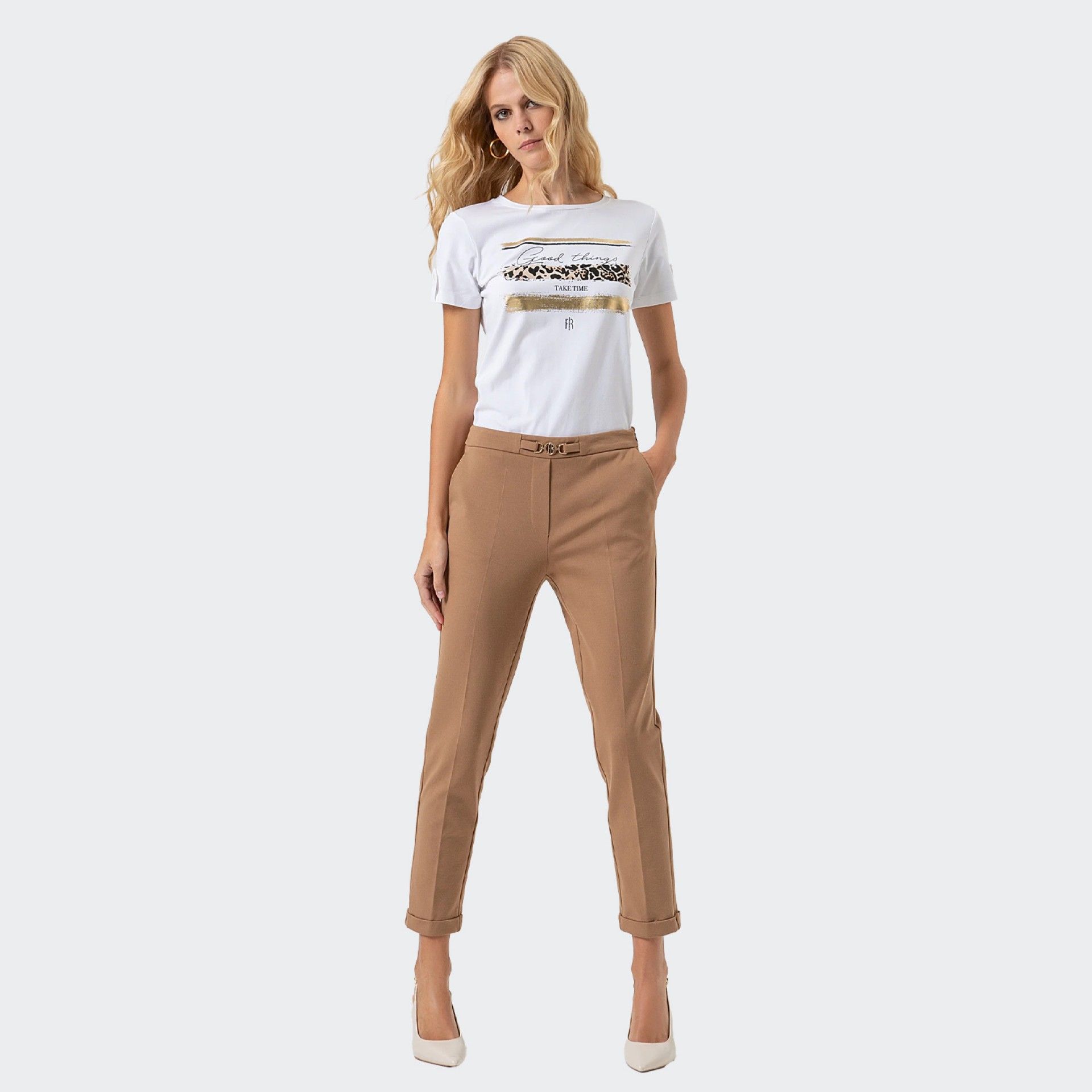 T-shirt en Jersey de Coton Coupe Classique Fracomina