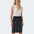 Slim fit knit skirt with Fracomina logo pattern