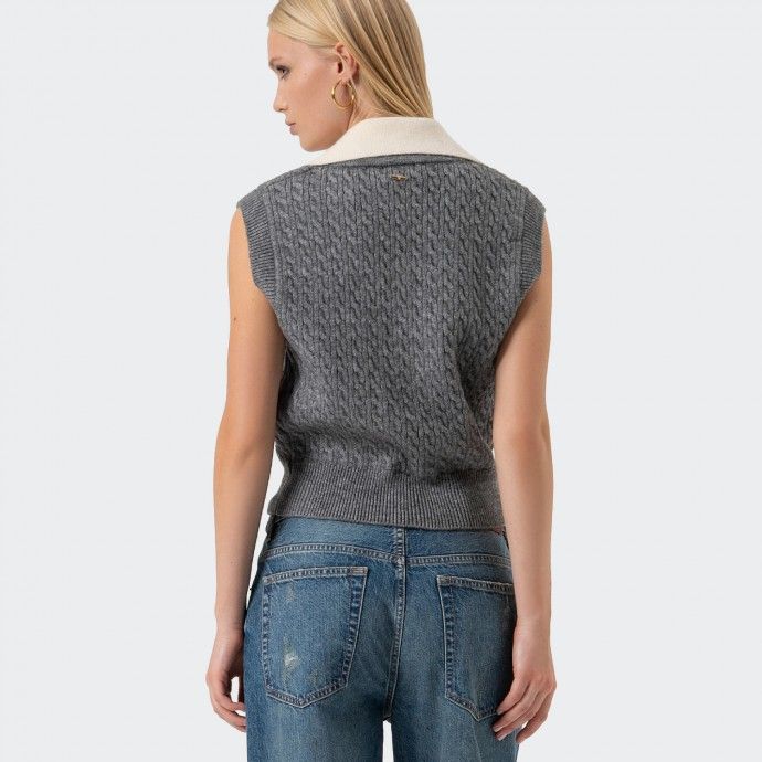 Gilet en tricot � col en V Fracomina