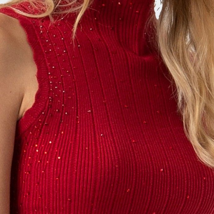 Top de malla con diamantes de imitaci�n Fracomina