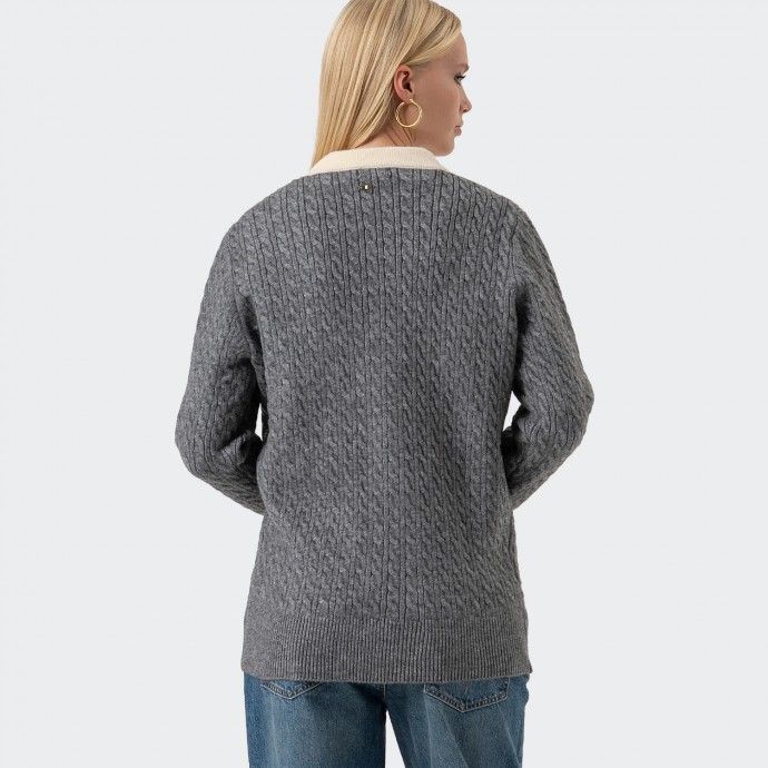 Fracomina oversized v-neck knit cardigan