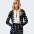 Fracomina Regular Fit Cardigan with Jacquard Effect Fracomina Regular Fit Cardigan with Jacquard Effect