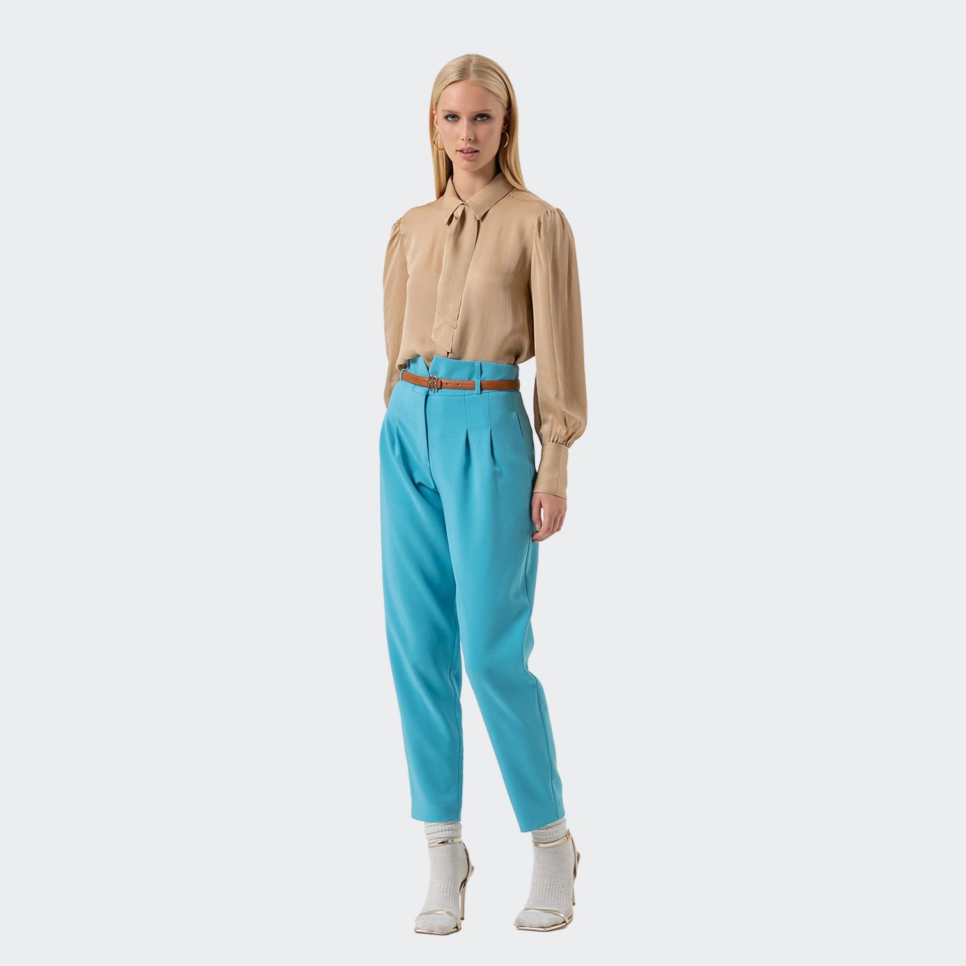 Pantalon carotte en tissu stretch Fracomina