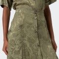 Saia Larga Efeito Jacquard Florido Fracomina Saia Larga Efeito Jacquard Florido Fracomina