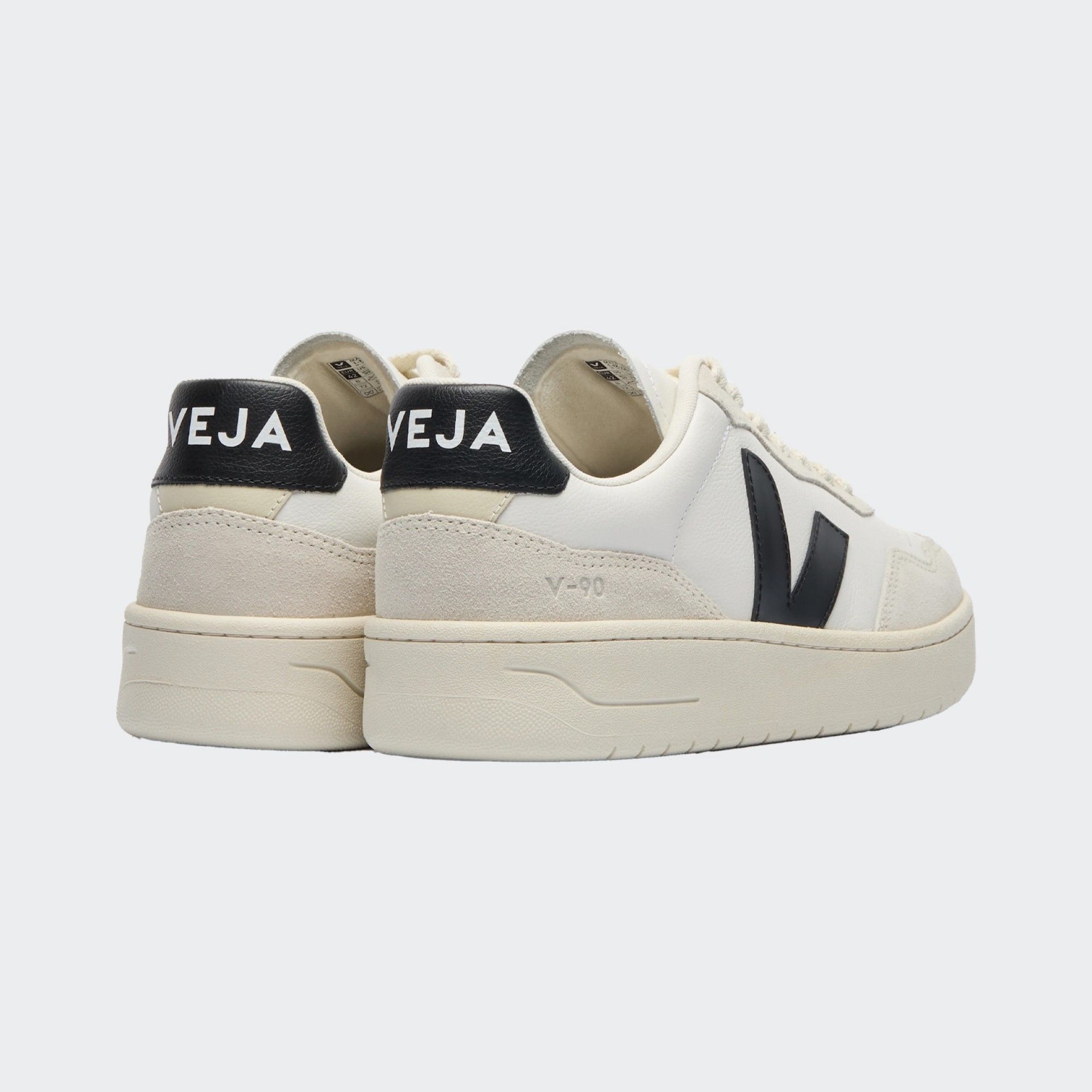 Veja V-90 Leather White Black Sneakers