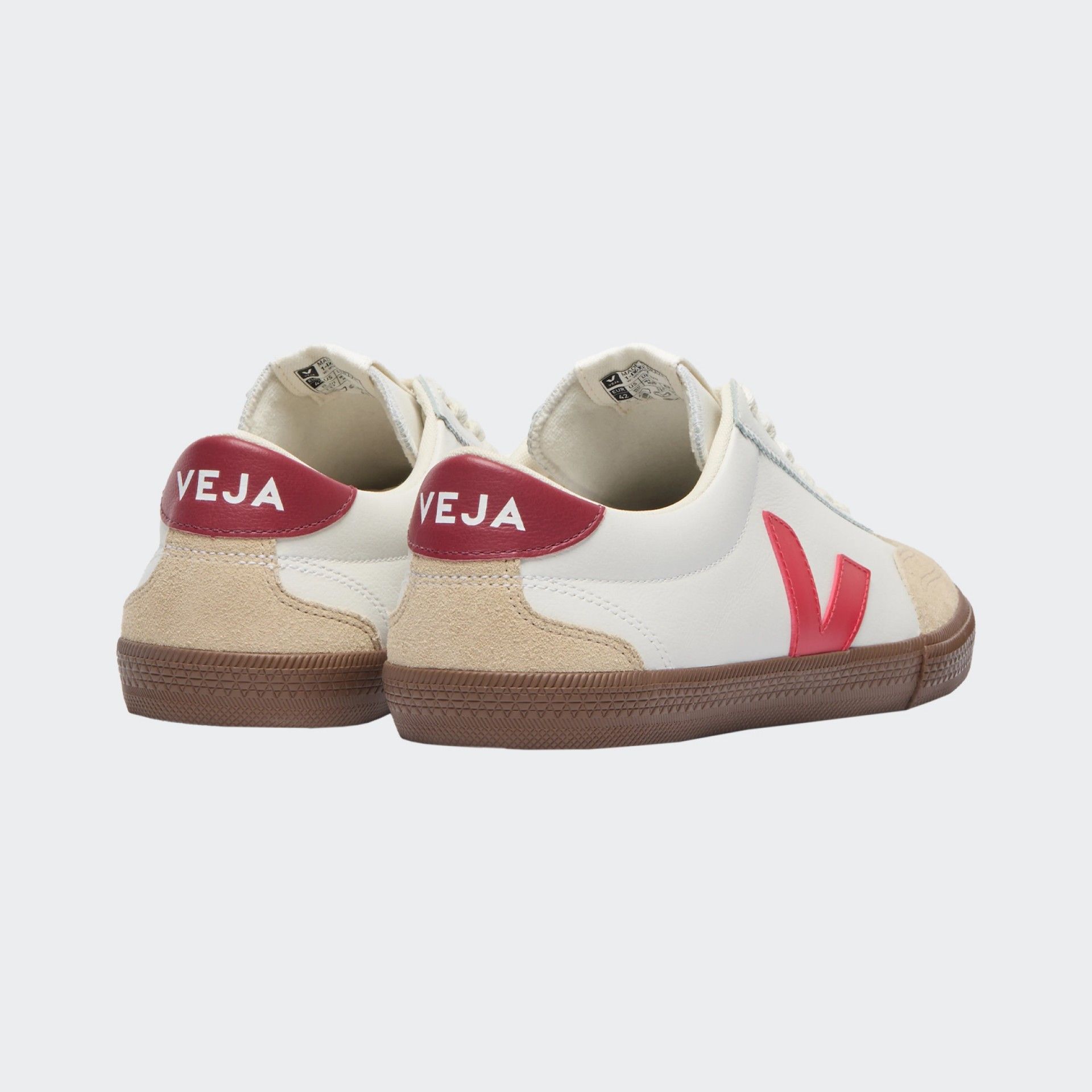 Zapatillas Veja Volley Leather Pekin Bark blancas