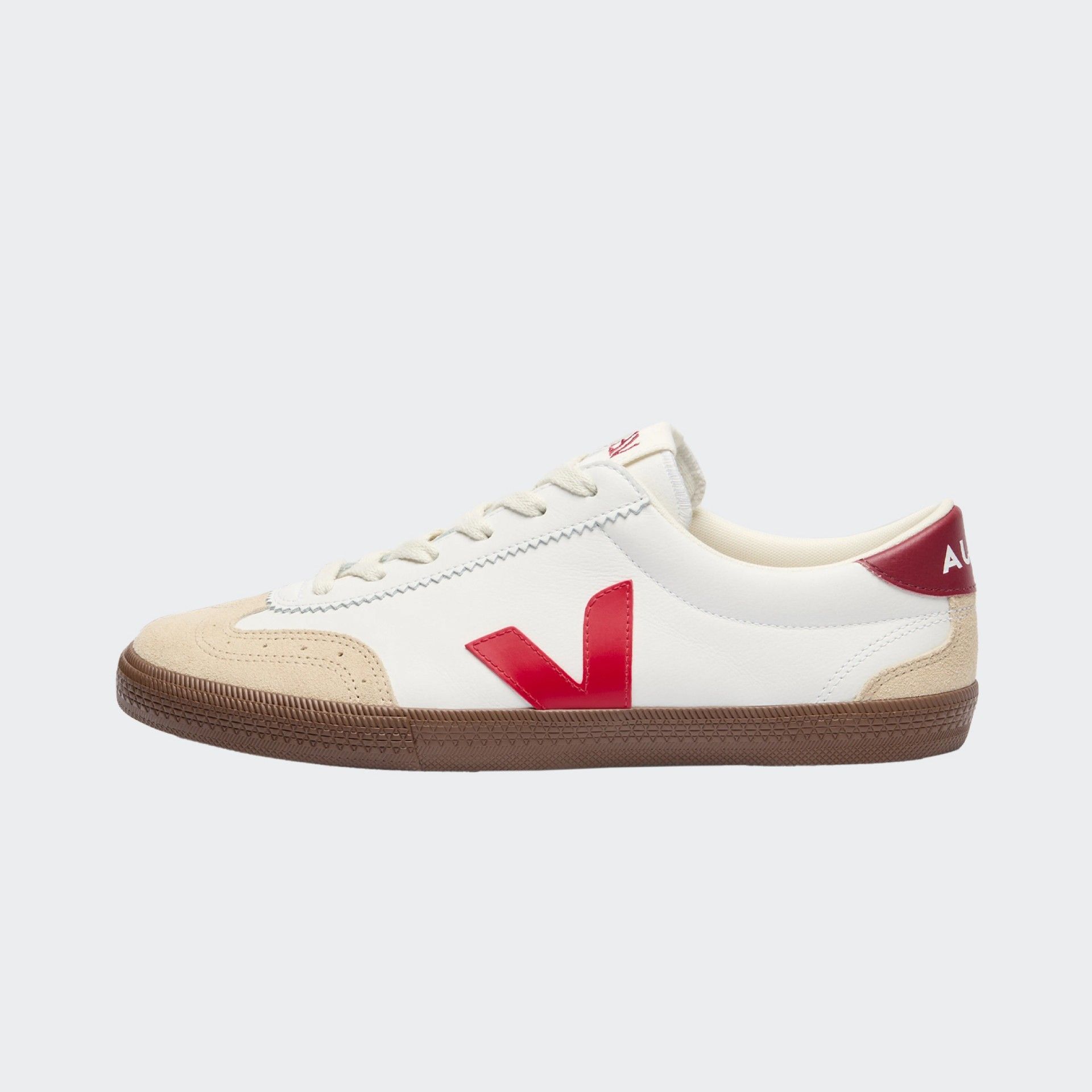 Zapatillas Veja Volley Leather Pekin Bark blancas