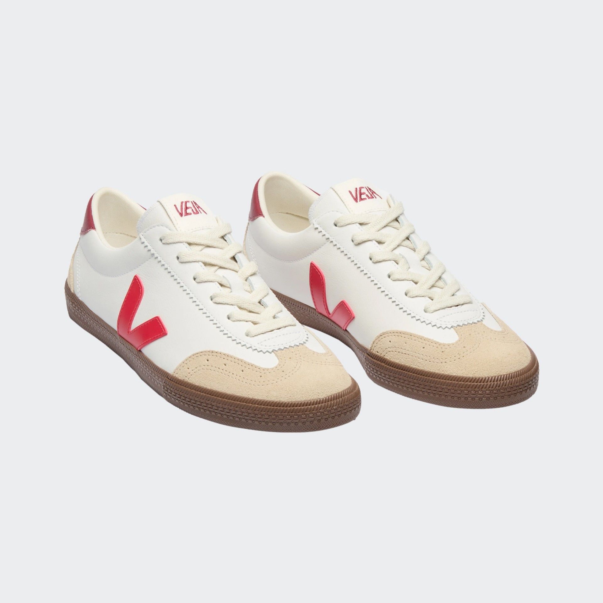 Zapatillas Veja Volley Leather Pekin Bark blancas