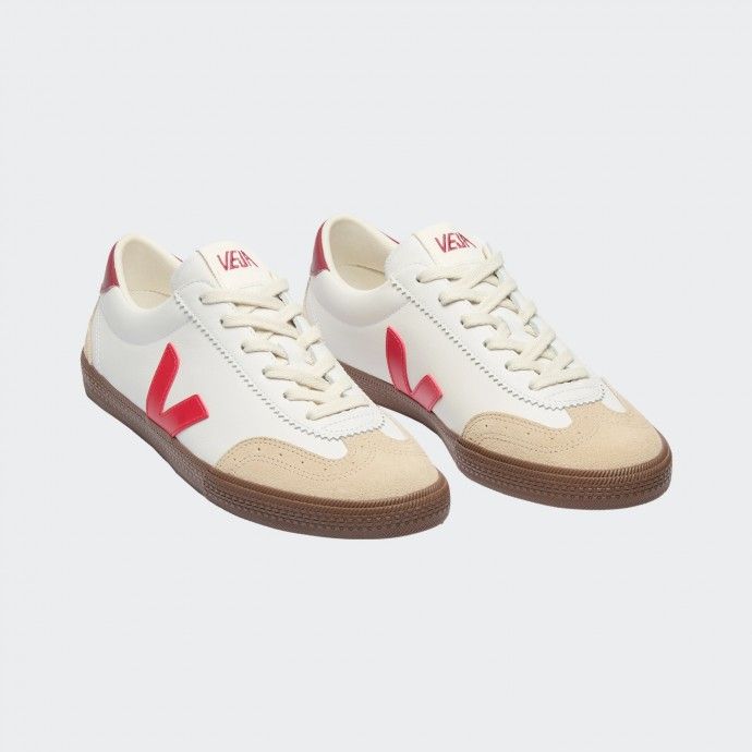 Baskets Veja Volley en cuir blanc Pekin Bark