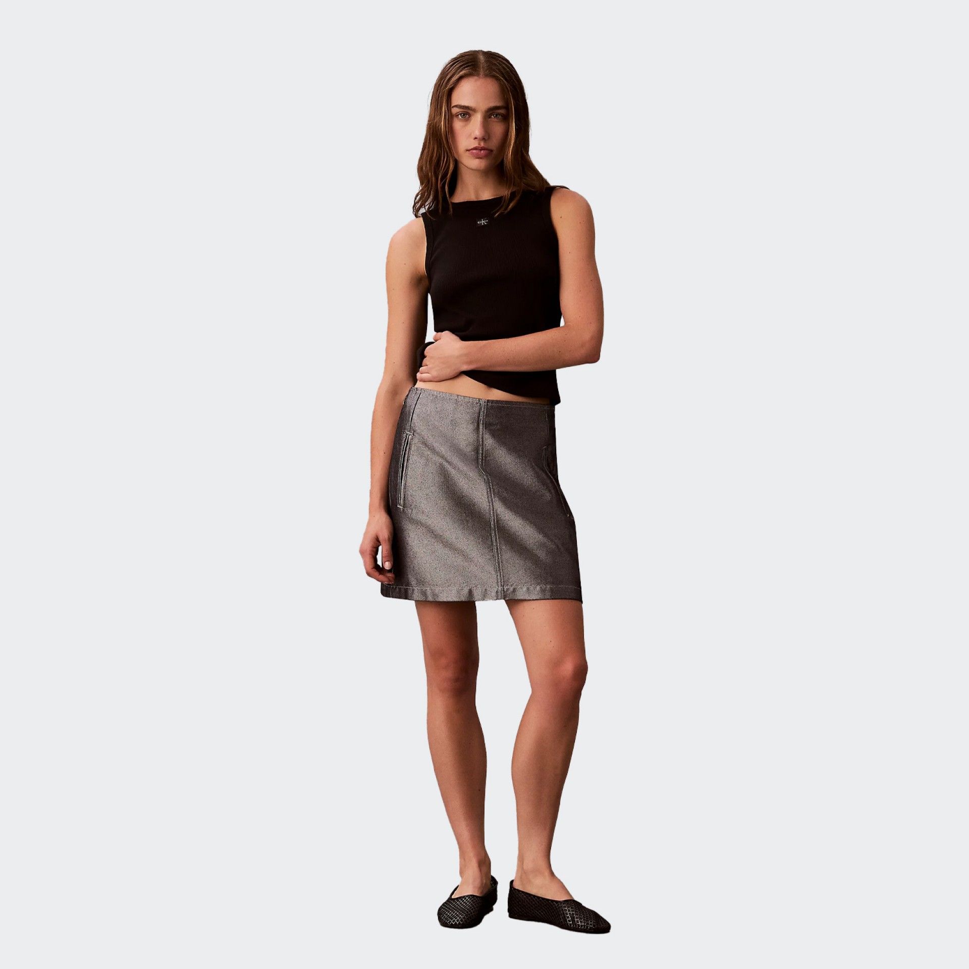 Top Calvin Klein Label 2X2 Baby Rib
