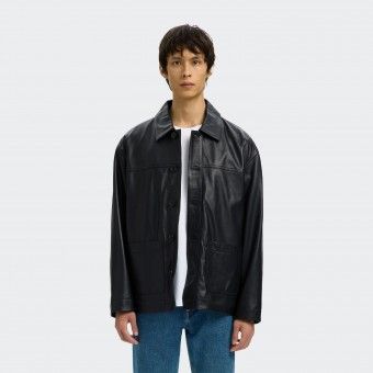 Manteau en cuir Selected Homme