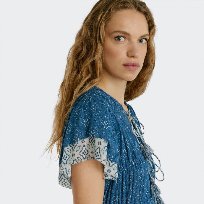 Vestido Comprido C/ Padrão Floral Pepe Jeans