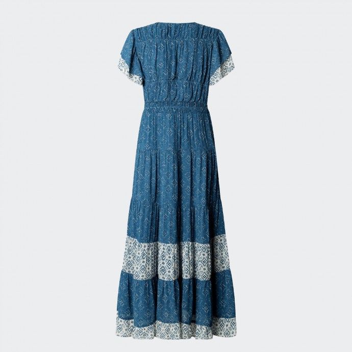 Vestido Comprido C/ Padrão Floral Pepe Jeans