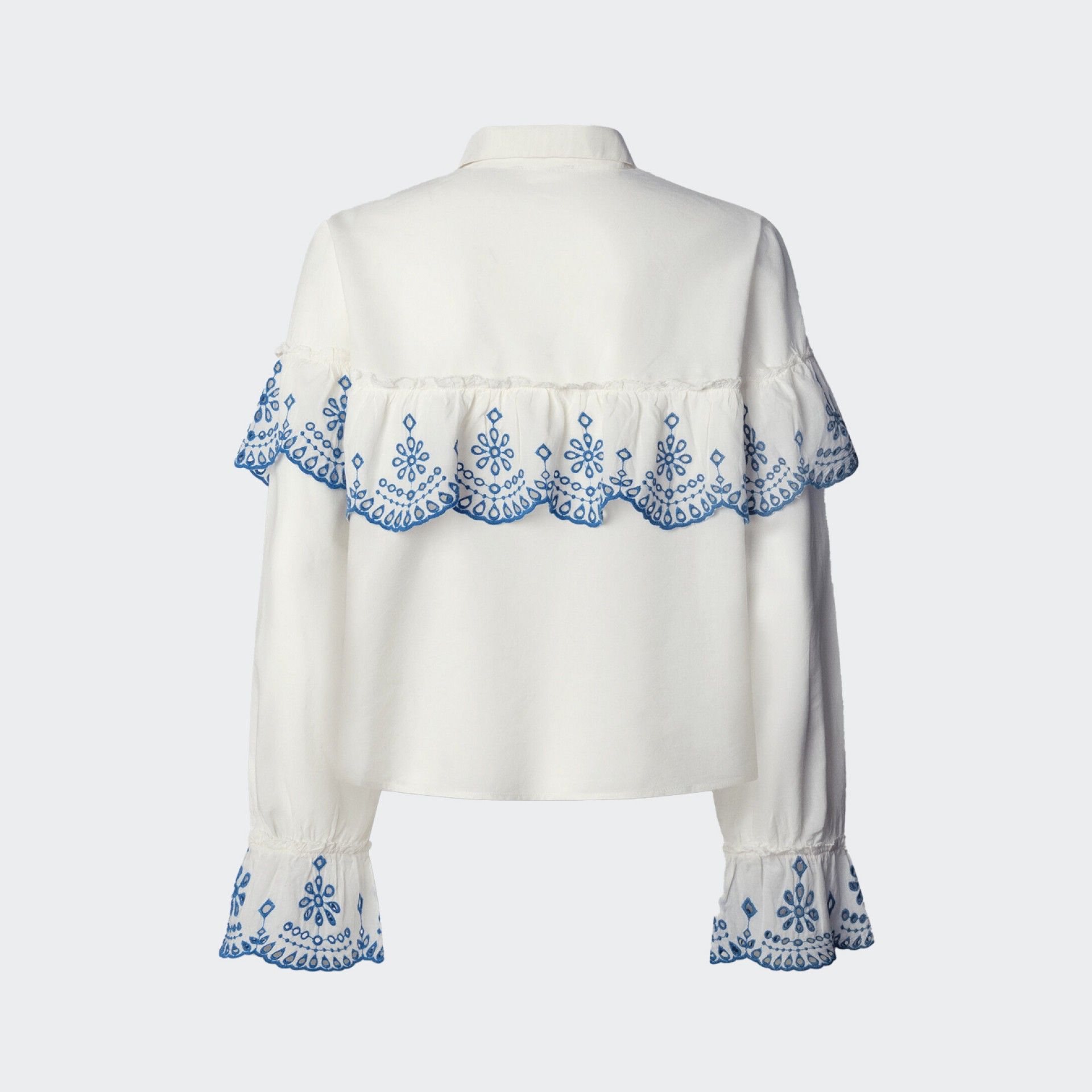 Camisa Com Folhos Bordados Pepe Jeans