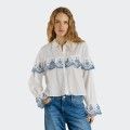 Camisa Com Folhos Bordados Pepe Jeans Camisa Com Folhos Bordados Pepe Jeans
