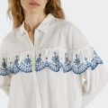 Camisa Com Folhos Bordados Pepe Jeans Camisa Com Folhos Bordados Pepe Jeans