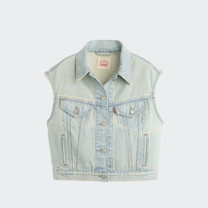 Veste en denim Levis Shrunken 90´S Vest Que Pasa Trucker