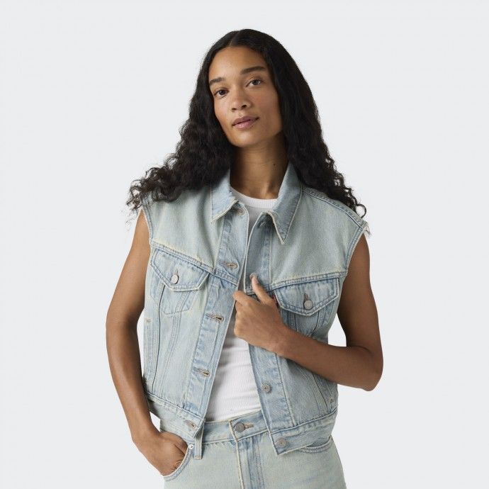Veste en denim Levis Shrunken 90´S Vest Que Pasa Trucker