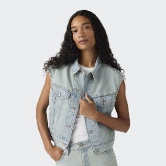 Colete de Ganga Levis Shrunken 90�S Vest Que Pasa Trucker
