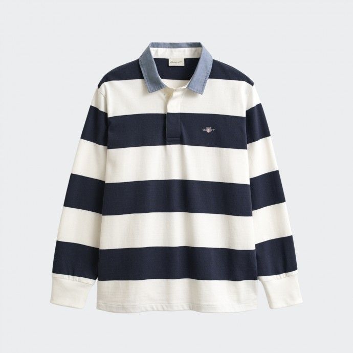 Polo Gant Regular Chambray Stripe Heavy Rugger