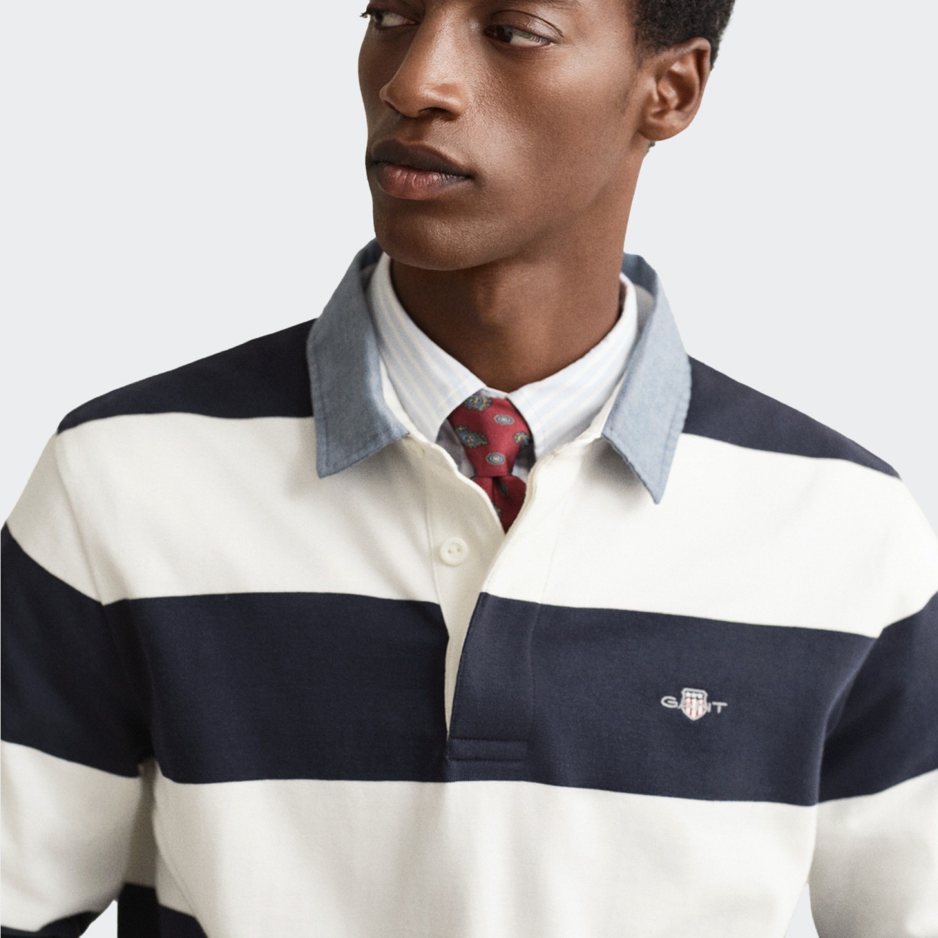 Polo Gant Regular Chambray Stripe Heavy Rugger