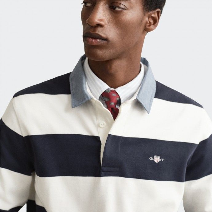 Polo Gant Regular Chambray Stripe Heavy Rugger